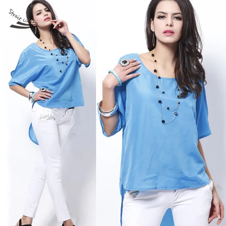 Бесплатная Доставка Плюс Размер Женщин Лето Небесно-Голубой Форме Крыла Летучей