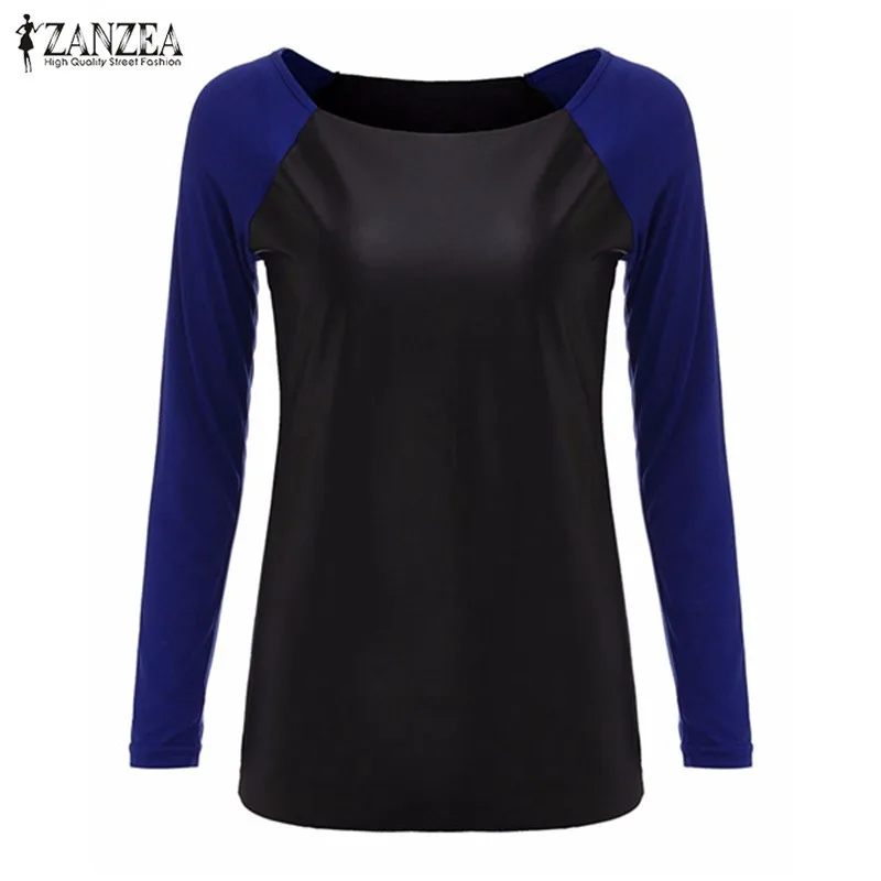 Женская блузка ZANZEA повседневная из искусственной кожи с длинным рукавом|shirt