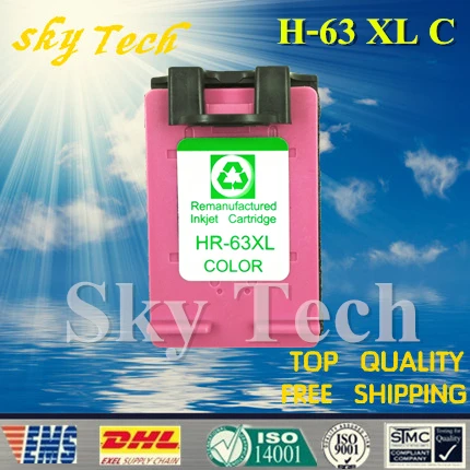 

One piece Remanufactured ink cartridge suit for HP63XL C , For HP 1112 2130 2132 3630 3632 3830 4650 4516 4512 4520 Printer