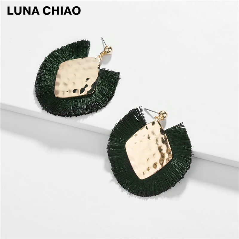 LUNA CHIAO, осенний стиль, ювелирное изделие, серьги, богемный стиль, бахрома, кисточка, Bijoux, массивные серьги для женщин