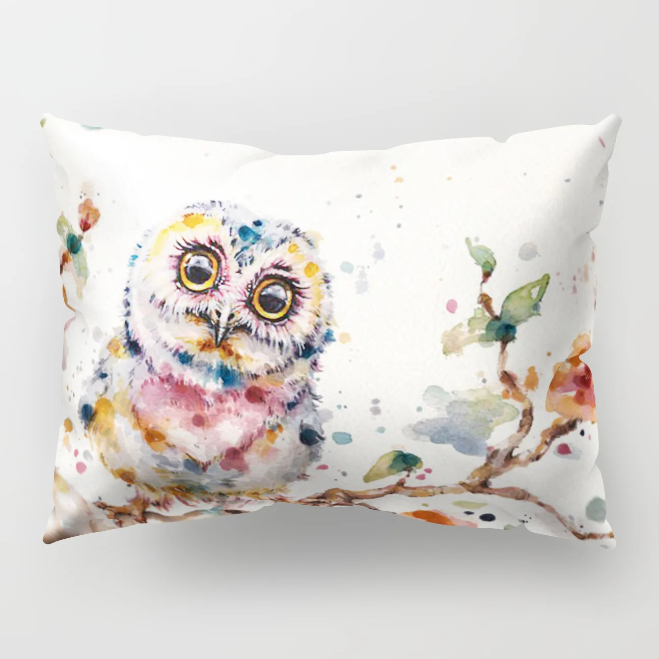 Watercolor Animal Polyester Cushion Cover Soft 30x50cm Cute Bird Owl Deer Print Decorative Pillow Case for Sofa Couch Home Decor