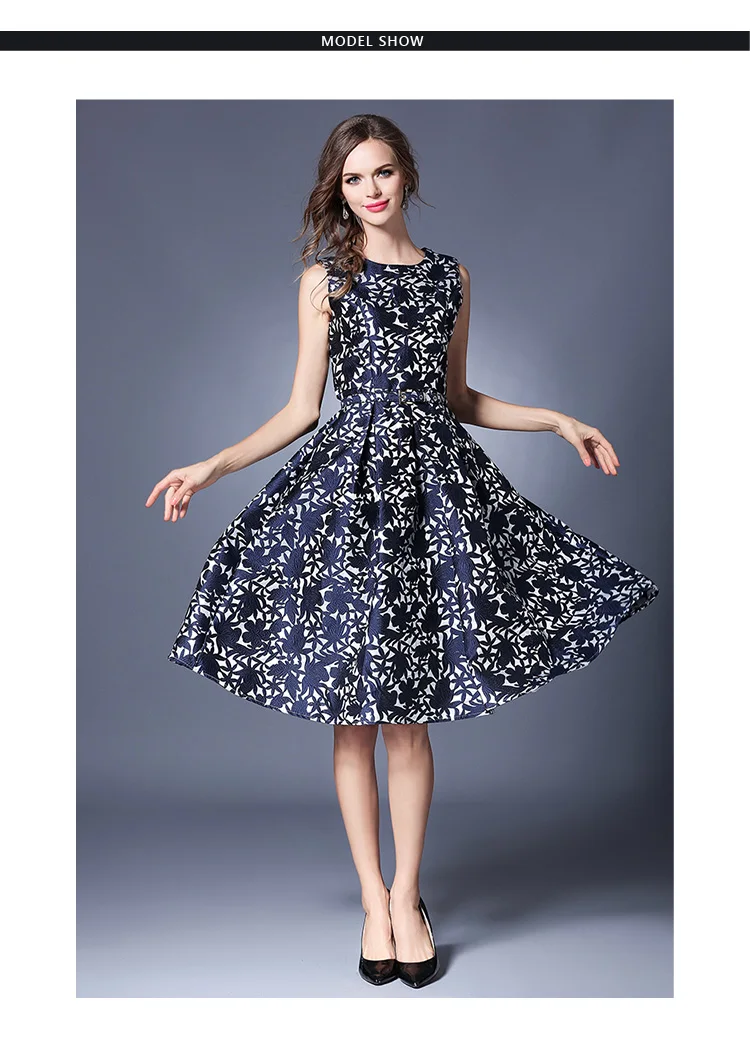 Женское жаккардовое платье трапеция элегантное приталенное туника без рукавов с