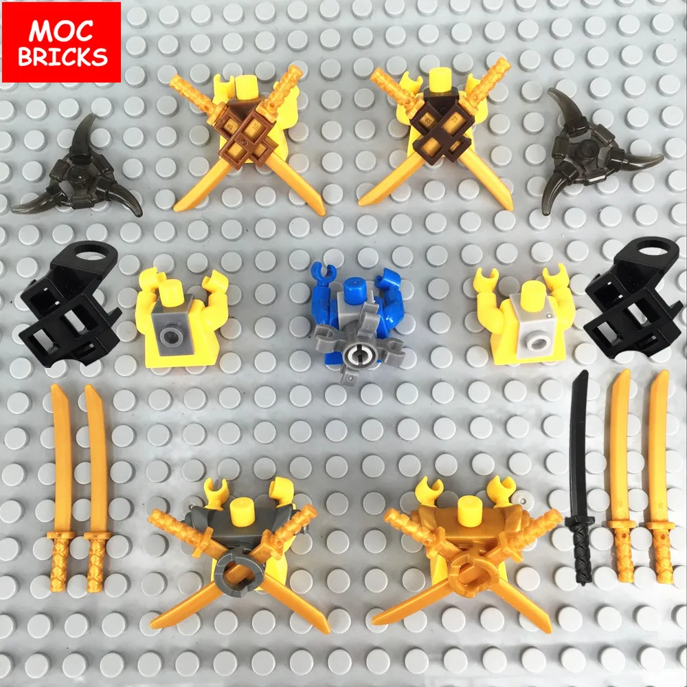 Набор фигурок MOC 10 шт./лот меч ниндзя подходит для образовательных строительных