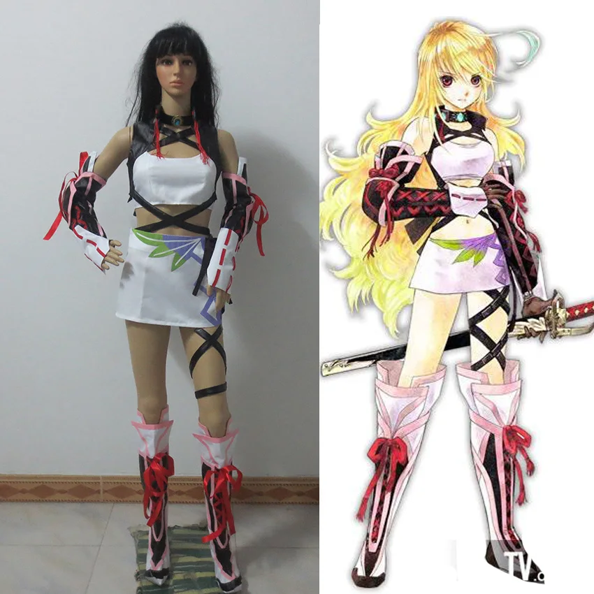 Игра Anime Tales of Xillia Milla Maxwell Косплей Костюм Розовое Платье Полный Комплект На Заказ