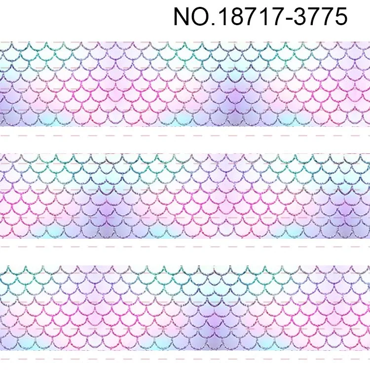 10yards - different sizes Fish scale printed grosgrain ribbon -gradient color fish design | Дом и сад