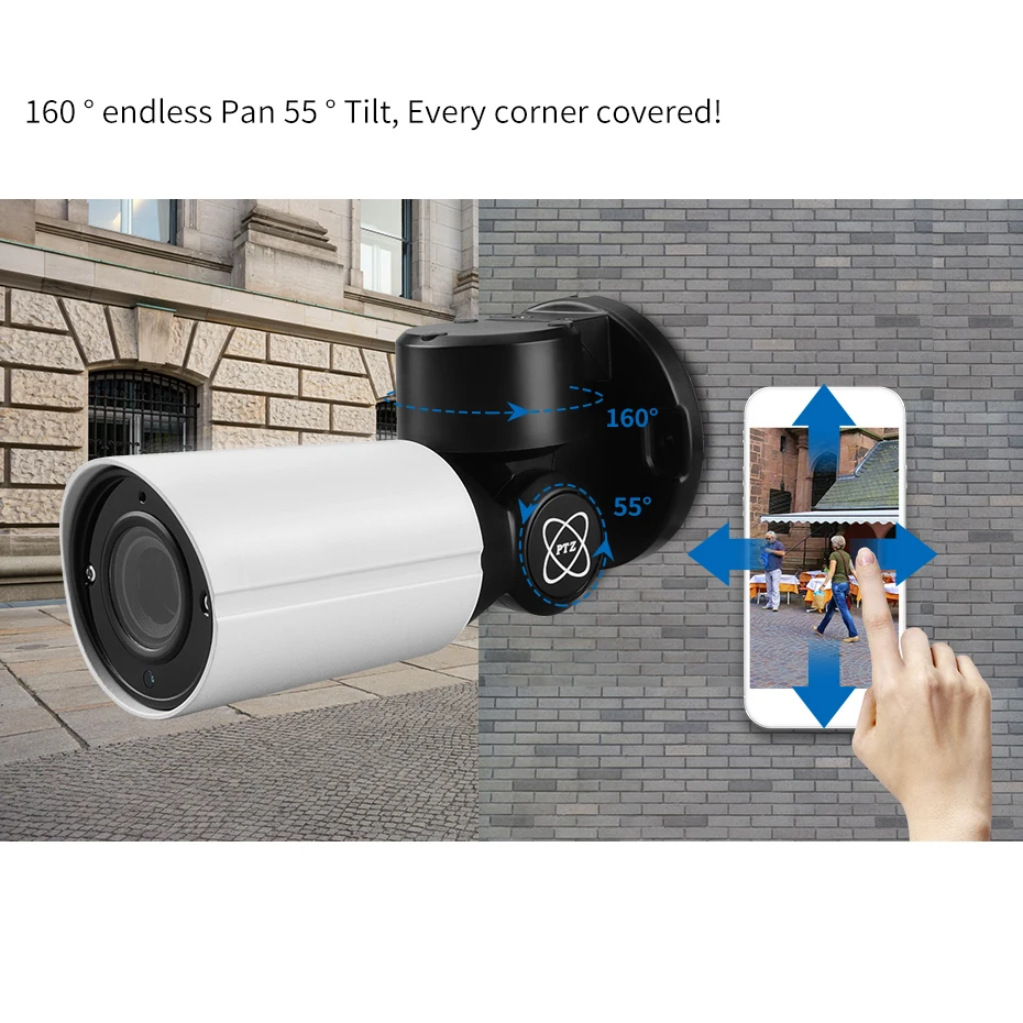 ZSVEDIO наблюдения Системы безопасности IP Камера 4CH H.265 PTZ 5.0MP POE 4X зум NVR комплект