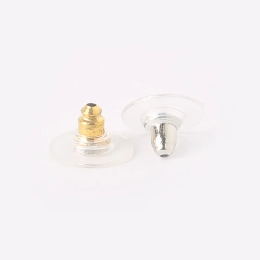 Пластиковые гвозди для сережек 50 шт. покрытие золотом и родием крючков-гвоздиков