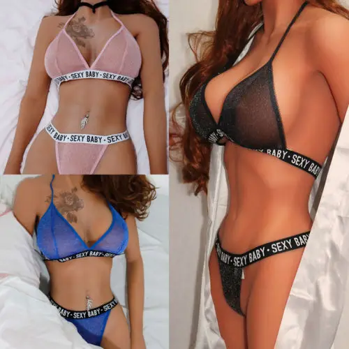 Для женщин сексуальный повязку кружева печати перспектива Shine Sheer нижнее белье