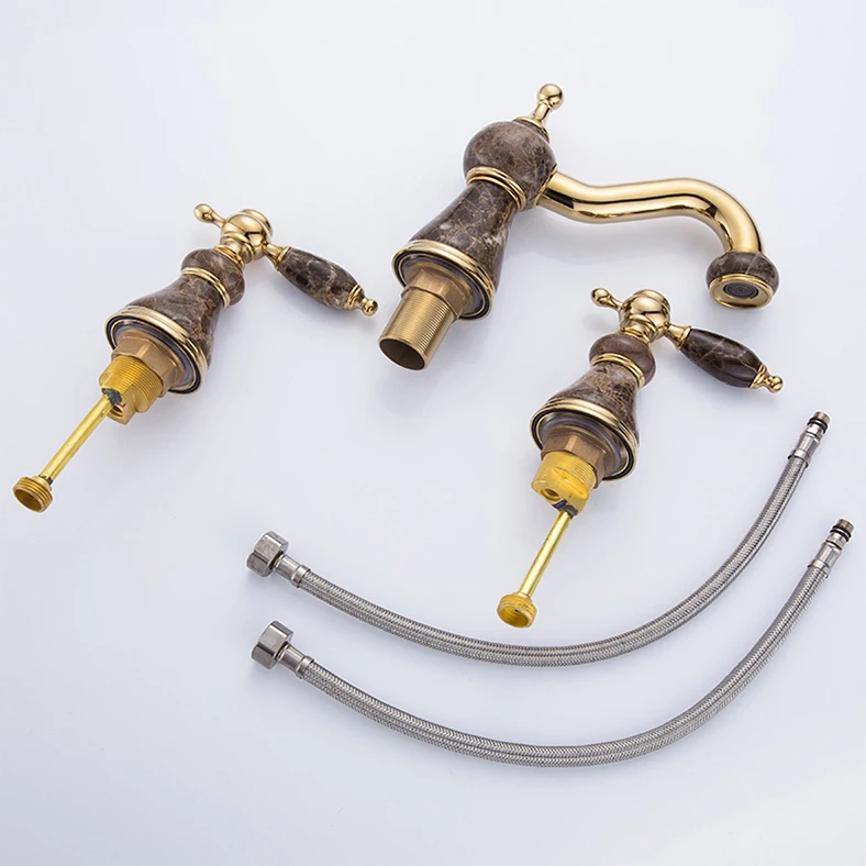 Смеситель для раковины в ванной комнате 8 дюймов латунь и нефрит | Обустройство