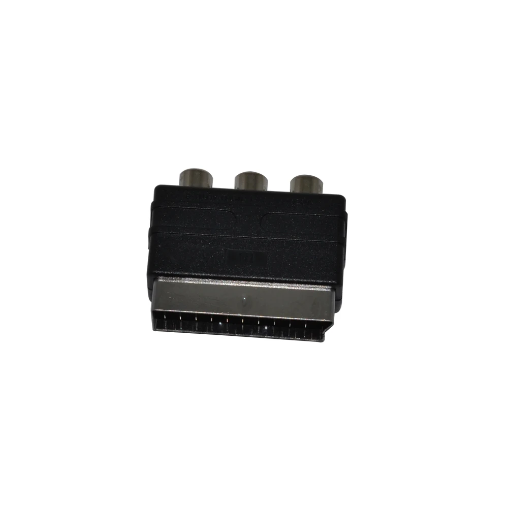 Штекер Scart для AV адаптера переходник со штекера на 3 RCA Phono Female TV Audio Video вход PS4 WII DVD