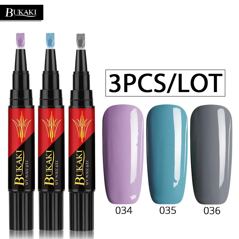3PCS ZHG718 BUKAKI 3 шт/2 шт один шаг ногтей, доттер для гель-лака 3 в 1 УФ Гель-лак для ногтей Французский сахар гибридные ногти искусство не нужно верхнее базовое пальто - Цвет: 3PCS ZHG718