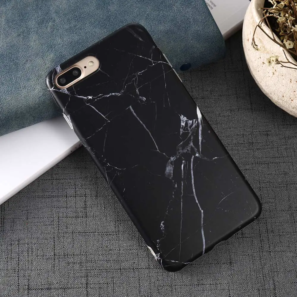 Роскошные Мрамор узор я 8 чехол для iPhone плюс Чехол черный телефон Аксессуары Coque X 7