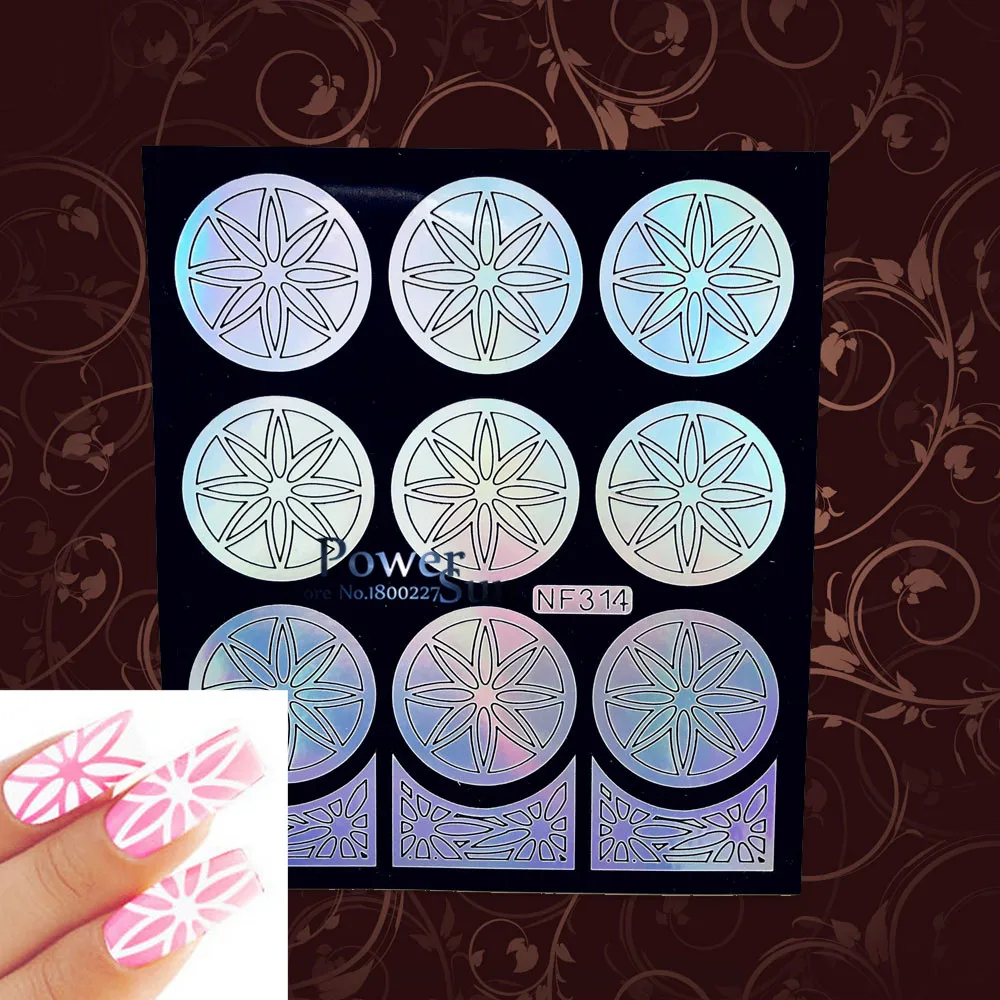 Простой полый лазер для ногтей винил трафареты сделай сам креативная вспышка