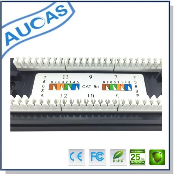 AUCAS сетевой коммутатор с 24 портами Cat5e патч-панель rj45 keystone UTP plug 180 градусов