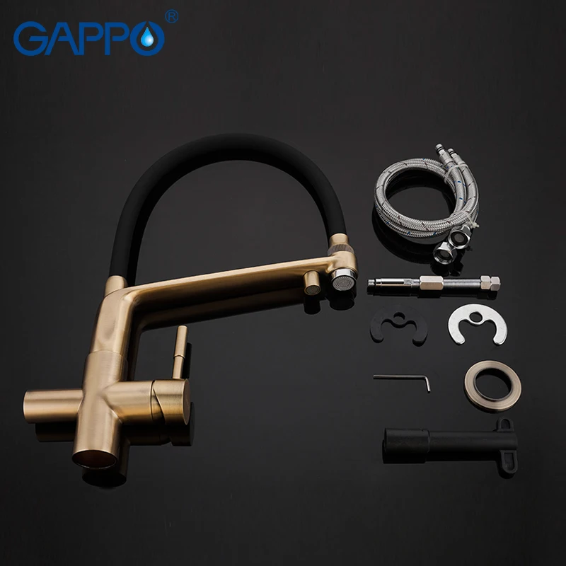 GAPPO золотой кухонный кран с фильтруемой водой и смеситель для кухонной раковины
