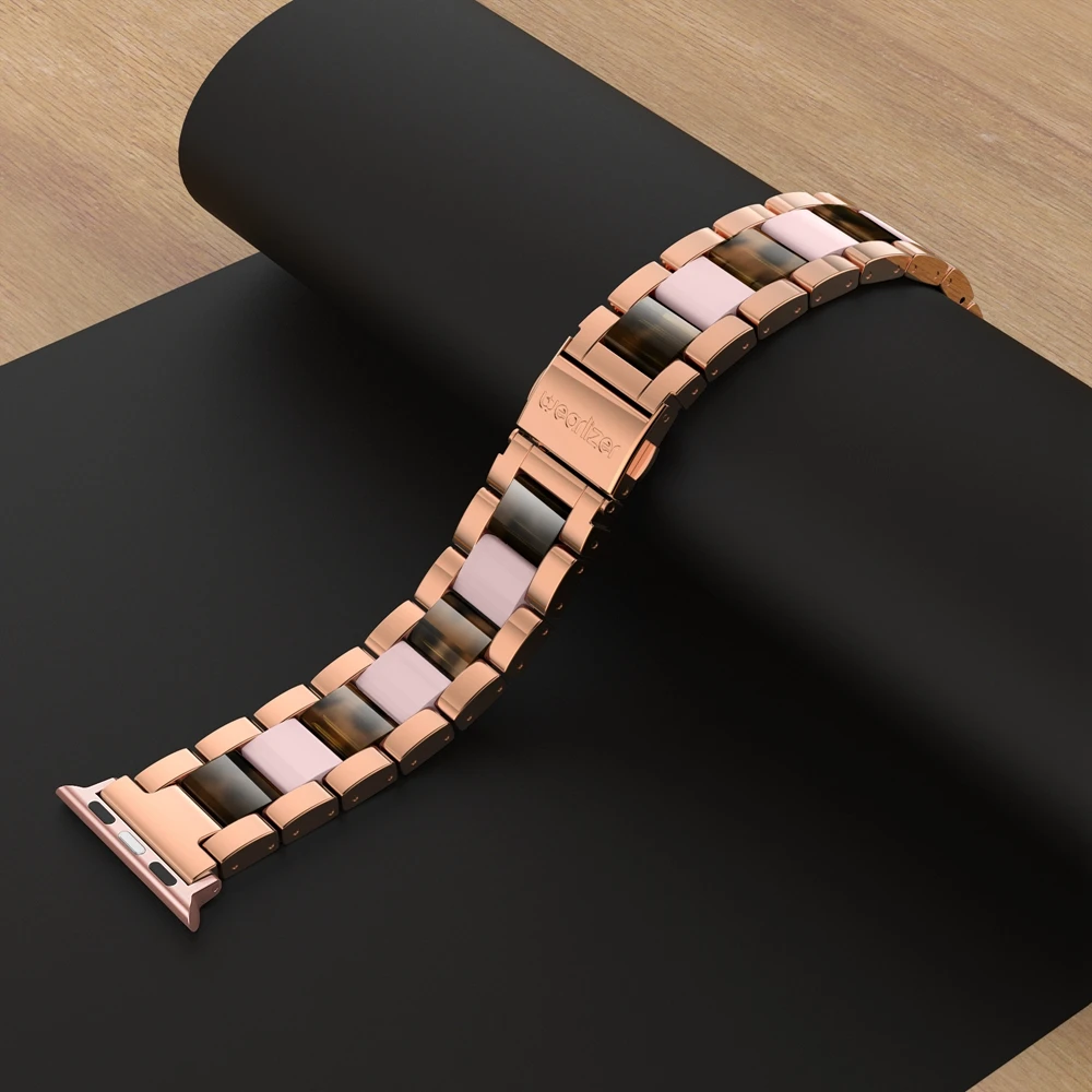 Wearlizer Роскошный металлический ремешок из нержавеющей стали для Apple Watch Band 38 мм 42 мм соединяющий ремешок браслета для iwatch Series 5 4 3 2 1