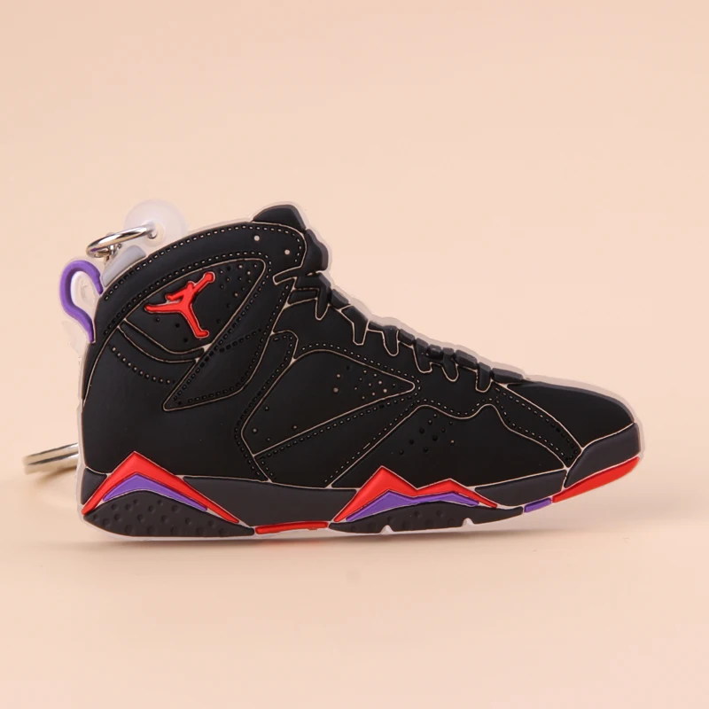 Picture Color2 Брелок Новые экзотические мини Jordan 7 ретро обуви ключевая цепь Для мужчин и Для женщин детские подарочные брелки на баскетбольных кроссовок ключ держатель Porte Clef - Цвет: Picture Color2