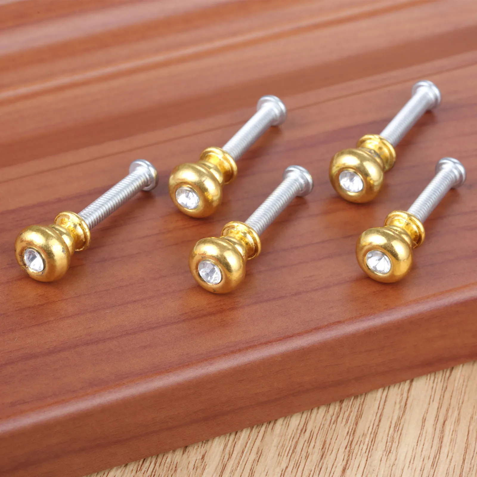 5Pcs Furniture Cupboard Handles With Rhinestone Drawer Pull Knob Cabinet Dresser Handle Antique Box Drawer Door Pull Handle