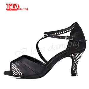 Женская танцевальная обувь для бальных латиноамериканских танцев Салас обувь танго Стразы летние модные синие фиолетовые туфли размера плюс удобные JuseDanc
