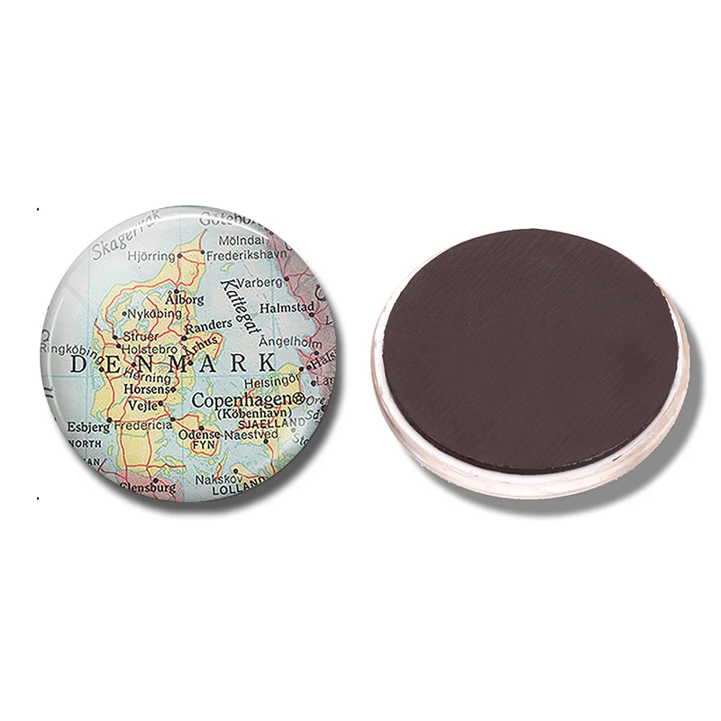 PACK OF 1 Королевство Дания карта 30 мм магнит на холодильник copenhen путешествия стеклянный купол магнитные стикеры на холодильник Note держатель домашний декор - Цвет: PACK OF 1
