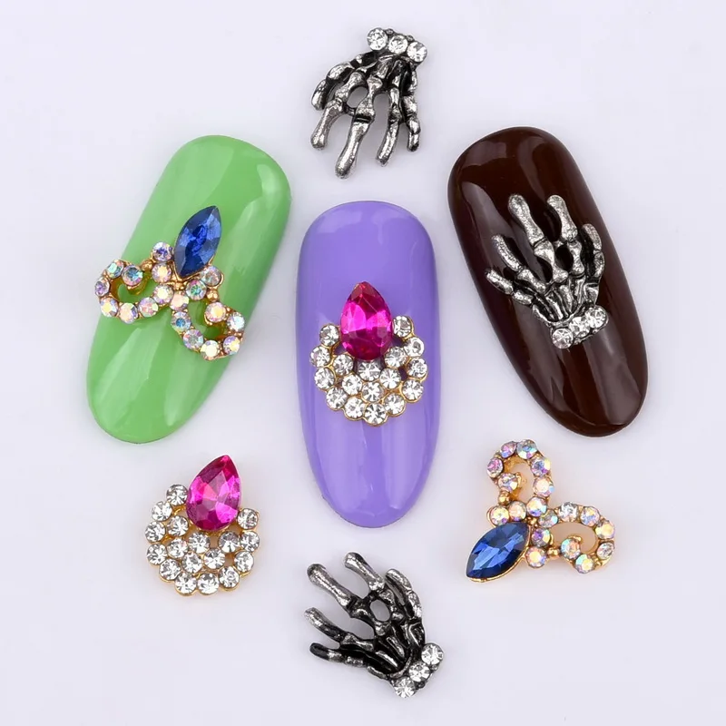 10 шт. украшения для ногтей в форме рыбки сердца из золотистого/серебристого