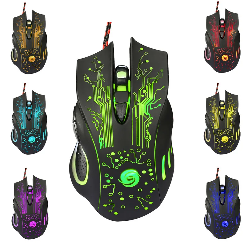 Проводная игровая мышь Basix 6 кнопок 5500 точек/дюйм светодиодная оптическая USB