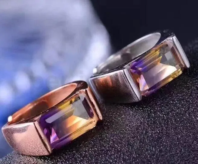 Мужское кольцо, кольцо с аметрином, серебро 925 пробы, 4.2ct, драгоценный камень, хорошее ювелирное изделие, кольцо с надписью Boss, ручная работа, ювелирное изделие B18083101
