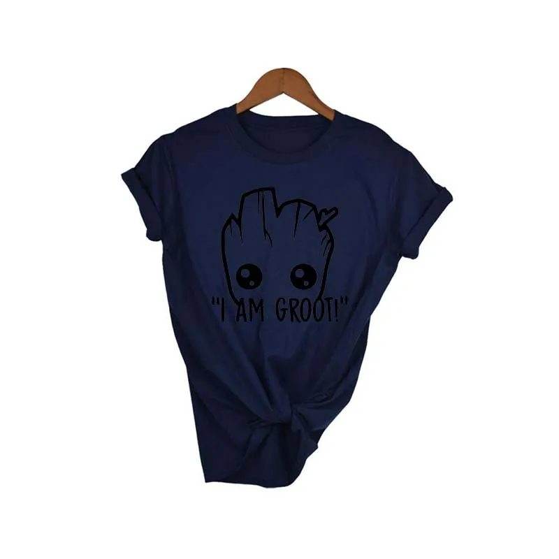 2018 футболка для женщин Звездные войны аниме детская поп Грут летняя забавная I AM