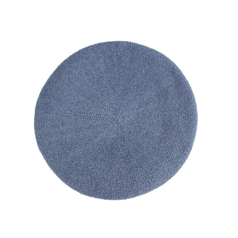 Dark Blue Однотонный женский берет для девочек, французский художник, теплая шерстяная Зимняя Шапка-бини, шапка - Цвет: Dark Blue