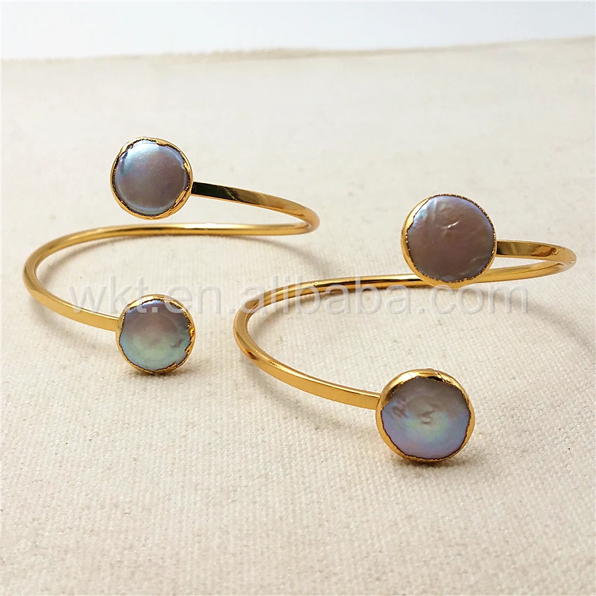 Женский браслет с двойным жемчугом регулируемый из натурального жемчуга 24 к