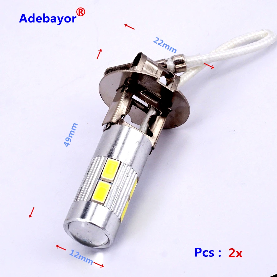 2 x H3 5630 Светодиодный 10 SMD авто лампа стоматологическая противотуманная фара