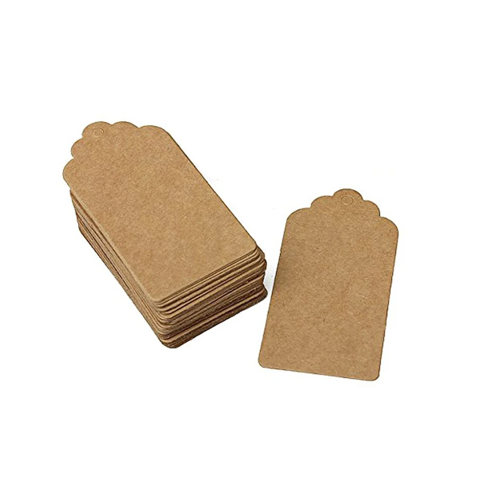 50 шт. деревенском 45*90 мм Scalloped kraft Бумага карты пустой коричневый свадебное favour