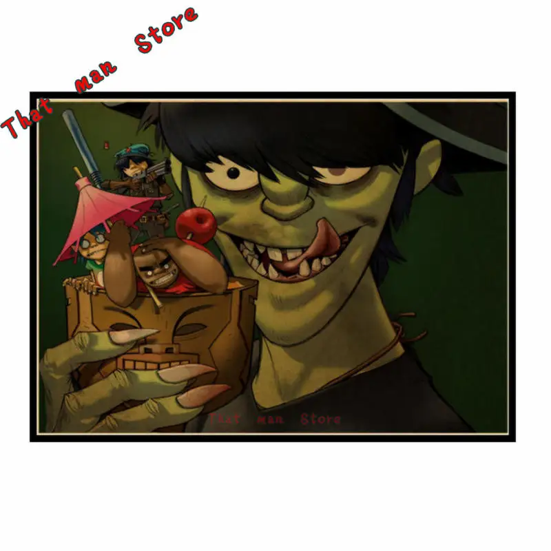 Gorillaz музыка рок Винтаж Плакат из крафт-бумаги DIY стикер стены Нежный домашний бар Декор подарок