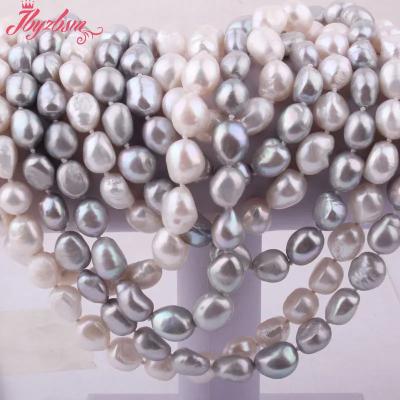 

8x9-9x11mm Natural Freeform Freshwater Pearl Vintage Elegant Trendy Handwork Long Women Necklace 45" Not Button,Wholesale