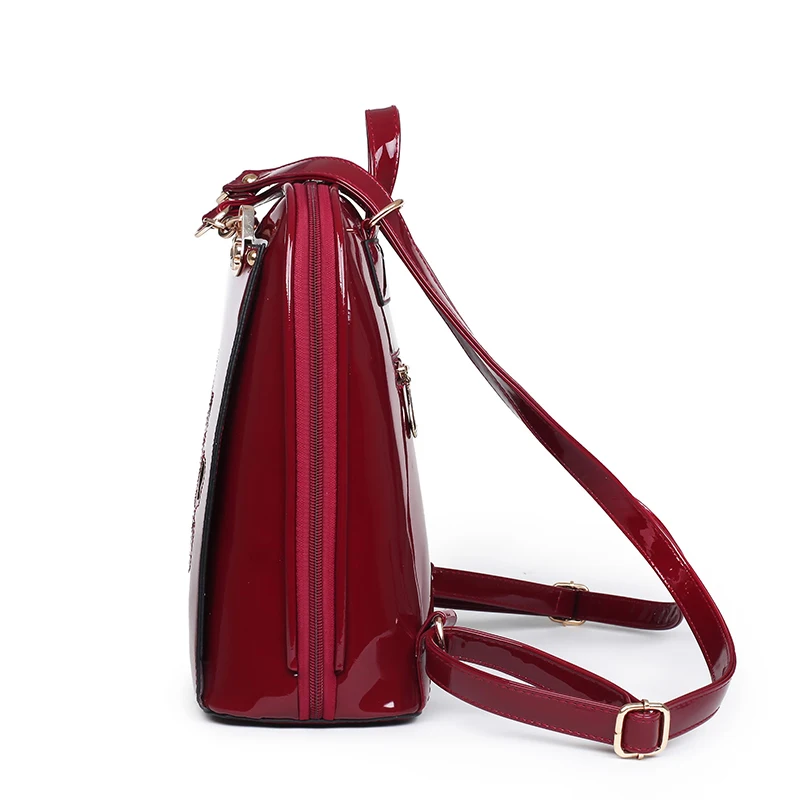 Kvky бренд Модные женские туфли Рюкзаки высокое качество лакированная кожа школы