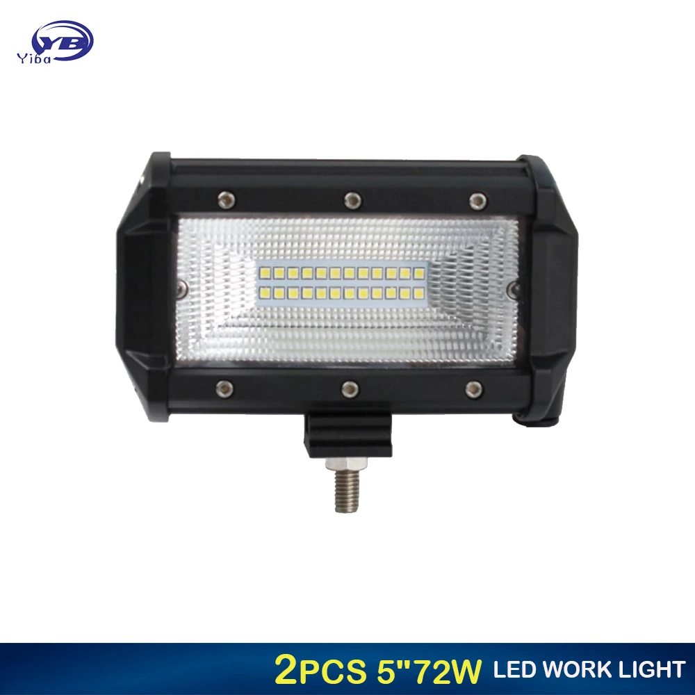 5" 72W 2 Row LED Work Light Bar for Jeep Flood beam Lamp Off-road SUV Boat Waterproof Emergency Rescue Lights 12v 24v | Автомобили и