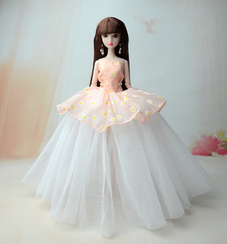 Белый и оранжевый кружевное платье в цветочек принцесса партии свадебное одежда