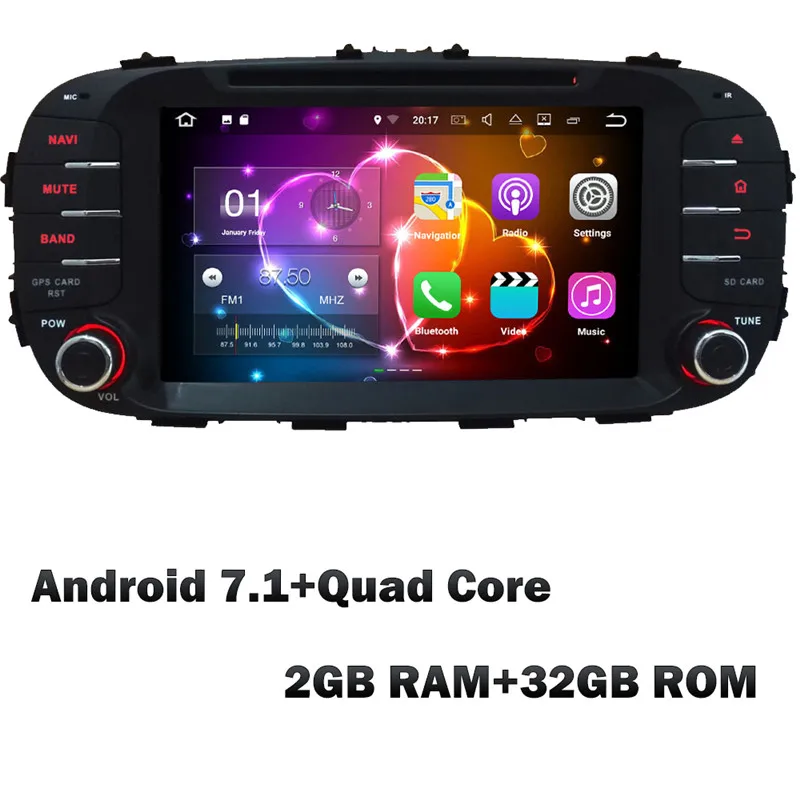 Восьмиядерный процессор KLYDE PX5 4 Гб ОЗУ 32 Гб ПЗУ Android 8,0 7,1 6,0 4G wifi Автомобильный DVD мультимедийный плеер стерео радио для Kia Soul - Цвет: Android 7 x 32GB ROM
