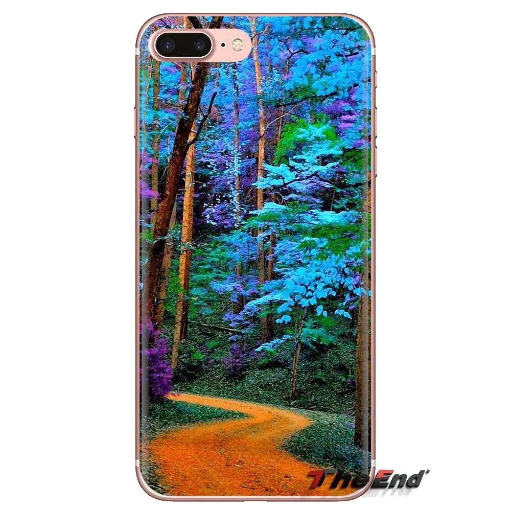 Красивый голубой природный лес для Sony Xperia Z Z1 Z2 Z3 Z5 compact M2 M4 M5 C4 E3 T3 XA Huawei Mate 7 8 Y3II