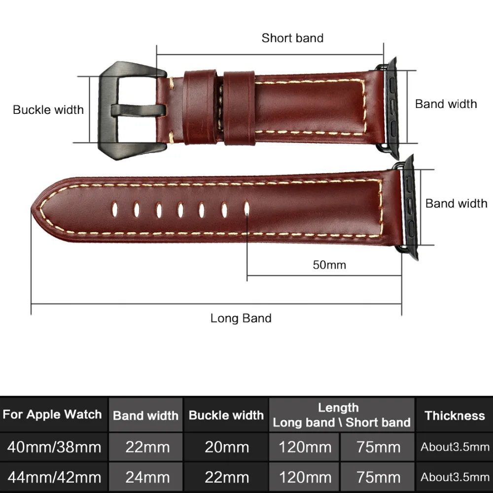 MAIKES watch bands genuine leather watchband watches bracelet belt for Apple Watch 42mm 38mm series iwatch 4 44mm 40mm accessory