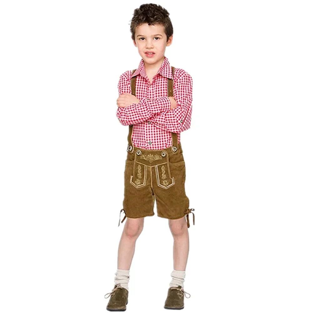 Детский маскарадный костюм для мальчиков Lederhosen Oktoberfest немецкая Баварская