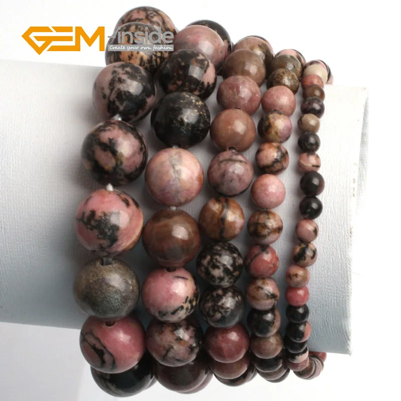 Браслеты женские с родонитом и бусинами из натурального черного кружева 7 5 дюйма