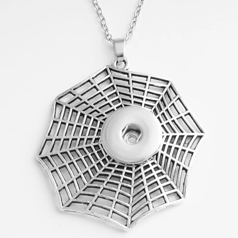 Ювелирный кулон spiderweb с кнопкой 18 мм ожерелье на Хэллоуин OEM ODM NK831|halloween pendants|snap
