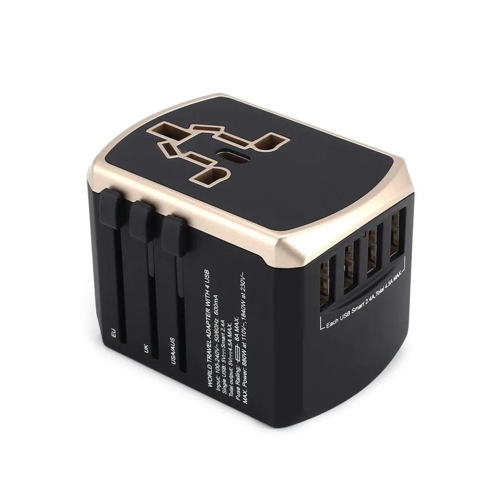 Universal International World Travel Adapter Power Plug Wall AC Socket Charger Portable Outlet 4 USB AU EU US UK All-in-one |
