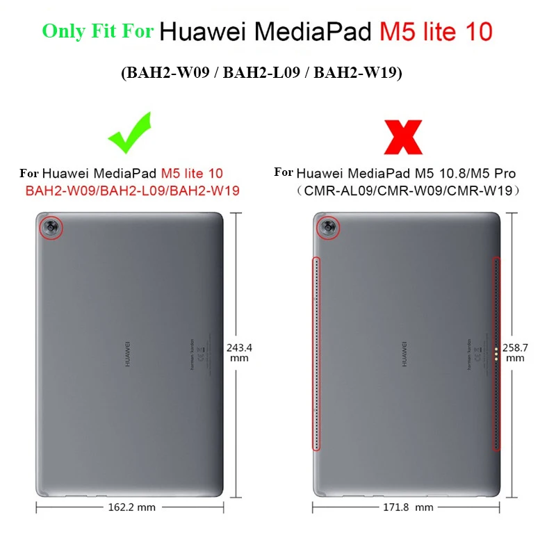 

Print PU Leather Protective Case For Huawei Mediapad M5 Lite 10 BAH2-W19/L09/W09 10.1 inch cover handbag Tablet Case +Film+pen