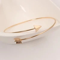 punk open adjustable arrow cuff bracelets for women fashion simple gothic wrist feather bangles gift jewelry wholesale
