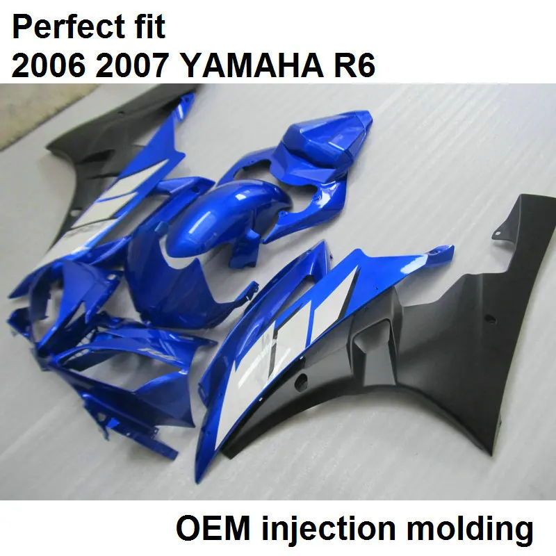 Подходит для YAMAHA пресс форма литья под давлением YZF R6 06 07 синий черная обшивка
