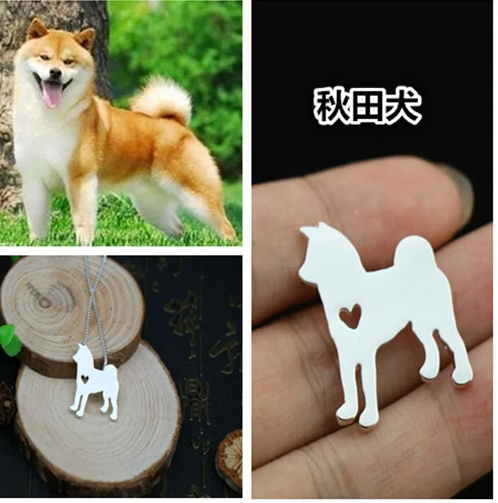 Японский Akita dog Ожерелье Подвеска для собаки ювелирные изделия с золотым