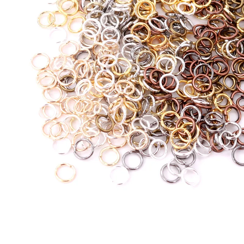 

New Fashion 100grams/lot Metal Jewelry Findings 4mm 5mm 6mm 7mm 8mm Mini Round Single Loop Variety Color Jump Rings Connector