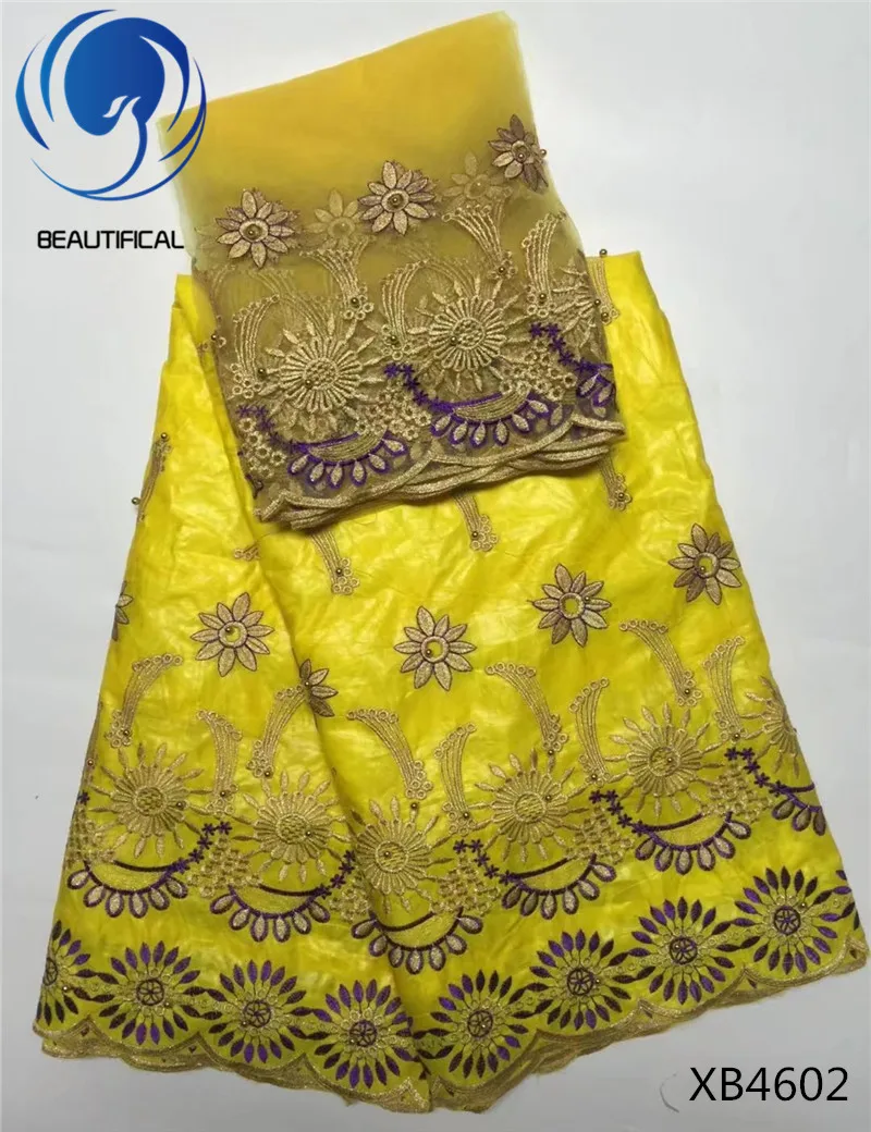 Beautifical золото Африки Базен Riche Getzner ткань 2017 вышитые бисером кружевной ткани и 2